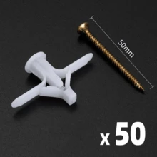 50件/套空心墙锚栓套装，含螺丝，自钻式空心墙锚栓，50个灰色蝴蝶形空心墙锚栓膨胀塞，配镀锌螺丝，用于固定石膏板上的物品 - 彩色 - 查看 9