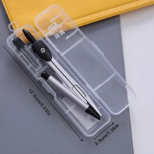 Juego de 2 piezas de compás para volver a la escuela, herramientas de dibujo geométrico para estudiantes, suministros esenciales para la clase de matemáticas con estuche portátil