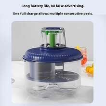 Electric Fruit & Vegetable Peeler, One-Touch Operation, Auto Ejection System - High-Strength Plastic Structure, Curved Blade Technology, Suitable For Grapes, Garlic, Apples, Potatoes, Tomatoes, Etc. - For Home And Commercial Kitchens, Compact Design With Sliding Chute And Collection Tray - Durable And Easy To Clean Automatic Peeler