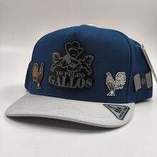 Gorra Premium Yo Peleo Gallos Placa Mixta - AZUL/GRIS - Ver 3