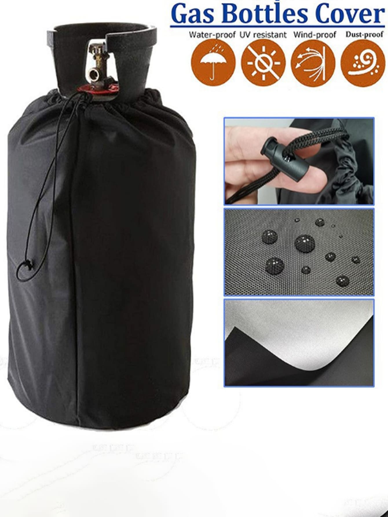 1pc Small Gas Cylinder Cover, Outdoor Use, Dust-Proof, Waterproof, UV-Resistant, Sturdy Oxford Cloth