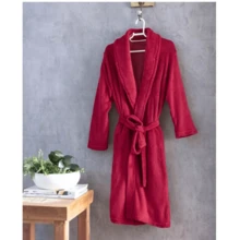 Attuale Antiallergic Unisex Corttex Microfiber Bathrobe - Red - View 1