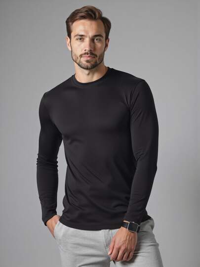 Debex Camiseta Manga Longa de Proteção Solar UV 50+ Segunda Pele Compressão