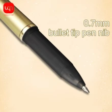 WUQIANNIAN 3/6/12 piezas Bolígrafo de oro de caligrafía de secado rápido con tinta a base de agua, bolígrafo de punta 0.7mm de núcleo negro, avanzado para firma empresarial, ideal para la temporada de regreso a clases y oficina