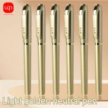 WUQIANNIAN 3/6/12 piezas Bolígrafo de oro de caligrafía de secado rápido con tinta a base de agua, bolígrafo de punta 0.7mm de núcleo negro, avanzado para firma empresarial, ideal para la temporada de regreso a clases y oficina