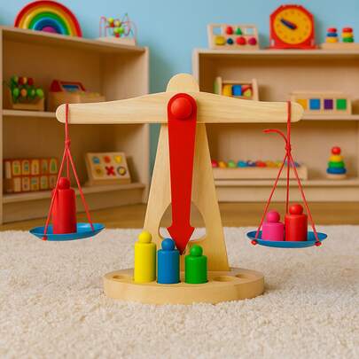 Spyder Brinquedo Educativo Balança Equilibrista Montessori Madeira