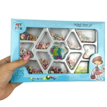 Colorful Beads Kit With Letters, Fish, Balls, And Wire To Create Bracelets - 淺藍色 - 查看 2