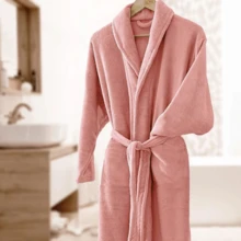 Attuale Antiallergic Unisex Corttex Microfiber Bathrobe - Rusty Rose - View 3