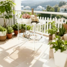 1 Set Acrylic Sofa Side Table, Narrow Coffee Table, Easy Assembly And Disassembly, Suitable For Bedroom, Living Room, Hallway - Multicolor - View 4