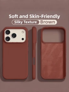 New Luxury Shock-Absorbing Soft Beige Phone Case, Compatible With IPhone 17 Air 16 15 Pro 14 Plus 13 12 11 17 Pro Max, Anti-Fall Smooth, Anti-Shock Design, Fashion Minimalist, Skin-Friendly Material - Pink - View 4