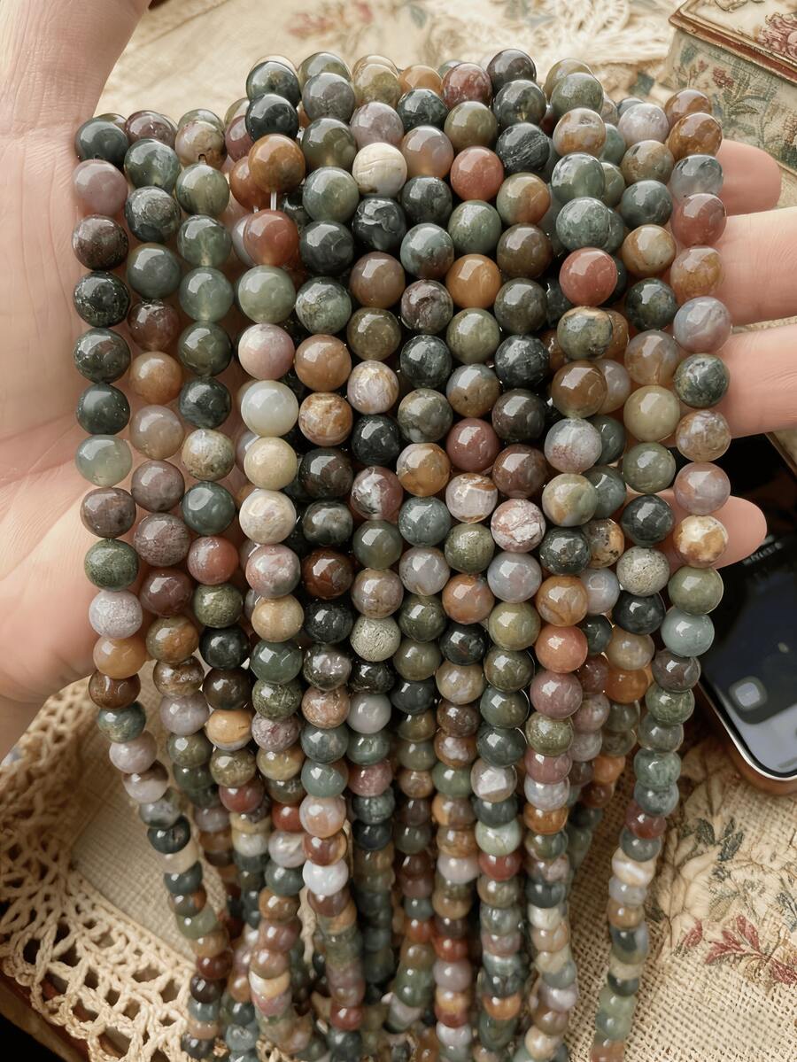 1 Strand 4/6/8/10/12mm Natural Agate Round Beads, Promote Wisdom/Chakra Balance Healing Stones, Suitable For DIY Jewelry Making/Bracelets/Necklaces And Other Jewelry Accessories