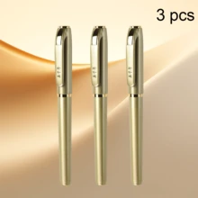 WUQIANNIAN 3/6/12 piezas Bolígrafo de oro de caligrafía de secado rápido con tinta a base de agua, bolígrafo de punta 0.7mm de núcleo negro, avanzado para firma empresarial, ideal para la temporada de regreso a clases y oficina