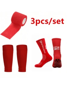 3-Piece Football Accessories Set, 1 Pair Sports Shin Guards, 1 Pair Training Socks, 1 Bandage, Anti-Slip Sports Protection, Suitable For Football, Basketball And Other Sports - Multicolor - View 20