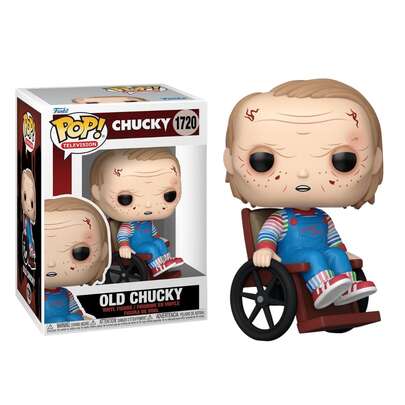 Funko POP! CHUCKY - VIEJO CHUCKY EN SILLA DE RUEDAS, REFERENCIA 87111, Nº 1720, FIGURA CABEZONA COLECCIONABLE DE VINILO, ENVÍO URGENTE 24-72 HORAS, TIENDA CON LICENCIA OFICIAL, JUGUETES, PELÍCULA, TERROR, MIEDO