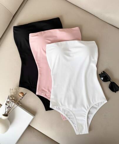 Kit Body Bori Feminino 3 Peças Bory Tomara que Caia Sem Alça com Bojo Tecido Suplex Presente Namorado Dia Noite Churrasco Trabalho