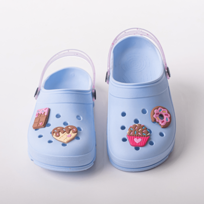 Sandália Babuche Menina Premium com Bottons de Docinhos Leve e Confortável Infantil