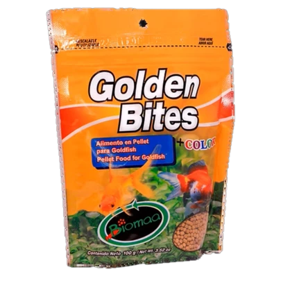Golden Bites – Alimento nutritivo para peces dorados, refuerza salud y vitalidad, bolsa pouch 50 g – Biomaa