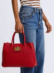 Genuine Hammered Leather Handbag With Removable Shoulder Strap – Dafne Model | Made In Italy - Blu - View 8