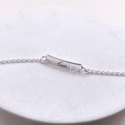 Pulseira Personalizada Infantil RN Bebê Lisa Com Gravação Nome