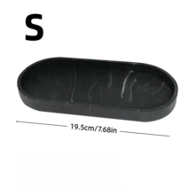 1 件梳妆台托盘 - 硅胶椭圆形浴室台面托盘，大理石纹理设计，非常适合皂液器、香水、珠宝和洗漱用品、浴室整理和储存、珠宝展示、香水和珠宝、时尚浴室托盘配件、浴室装饰和配件、浴室托盘