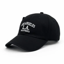 Los Angeles Retro Baseball Cap, Curved Brim, Men's And Women's, Adjustable Fit - Đen với Trắng - Xem 1