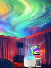 1PC Aurora Borealis Star Projector Lamp With Remote Control LED Star Projector USB Powered, Suitable For Room Decoration, Party Decoration, Home Valentine's Day Gift USB Plug-In Bedside Lamp
