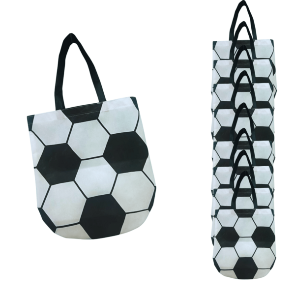 50 Tote Bag Bolsas Ecológicas con diseño de Futból, Balón, Mundial Promocional Soccer con asas 35x40cm