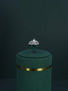 Conjunto de 5 joias de casamento em formato de V banhadas a ouro branco, feitas à mão com zircônia cúbica 3D, incluindo colar, pulseira, brincos e anel, adequado para uso diário e casamento, presente de aniversário de casamento (vem em caixa de presente dourada), presente de Natal incluído - Terno de noiva em forma de V - Ver 8