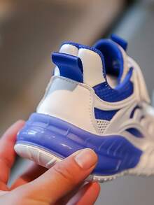 1双春季新款网面儿童运动鞋，女童轻便休闲厚底运动鞋，男童跑步鞋 - 藍色 - 查看 8