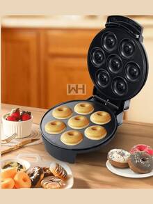 Mini Máquina de Hacer Mini Donas, Superficie Antiadherente, 7 Donas - Negro - Ver 8