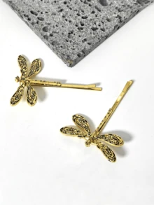 2pcs Elegant Vintage Dragonfly Metal Hair Clips, Minimalist Design, 5cm/1.97in Silver-Tone Alloy, Suitable For Women Everyday Decoration, Casual, Formal, Travel, School, Party, Holiday Gift, Claw Clips, Hair Claws, Hair Slide, Hair Barrettes