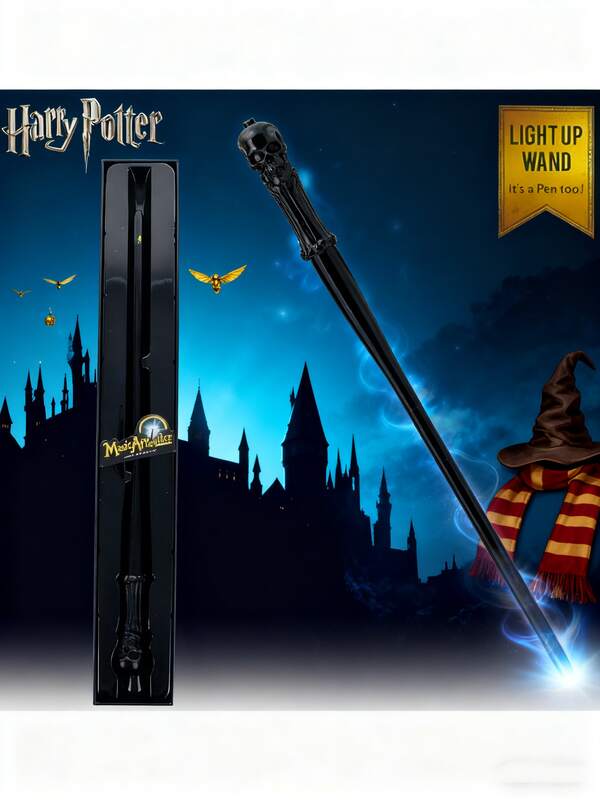 WB 1PC Harry Potter Officially Licensed Magic Wand Harry Potter Dumbledore Voldemort Movie Peripheral Party Dress Up Props Hogwarts Wizard Wand Creative Room Decorations Ornaments Christmas Halloween Birthday Surprises Gifts For Family And Friends
