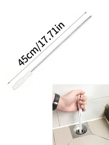 5pcs Drain Brush, Long Drain Blockage Removal Tool, Pipe Brush Cleaner With Nylon Bristles, Sink Drain Cleaner For Bathroom, Kitchen Sink, Bathtub, Shower And Sewer Drain Cleaner, Hair Removal Drain Blockage Remover, Sink Brush, Pipe Blockage Removal Tool, Complimentary Hook