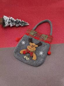 1pc/3pcs Customizable Text/Name Gift Bags, Halloween, Christmas Candy Bags, Santa Claus, Snowman, Reindeer, Holiday Decorations, Christmas Eve Apple Bags, Toy & Snack Storage Bags, Party Supplies - Item 5 - View 8