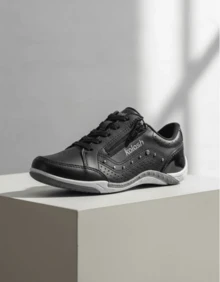 Women Wedge Sneakers - 黑色 - 查看 14