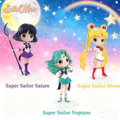 TOEI ANIMATION 1PC  Oficjalnie licencjonowana figurka  Eternal Super Sailor Guardians - Super Neptune Saturn Moon Decor na Boże Narodzenie i Halloween