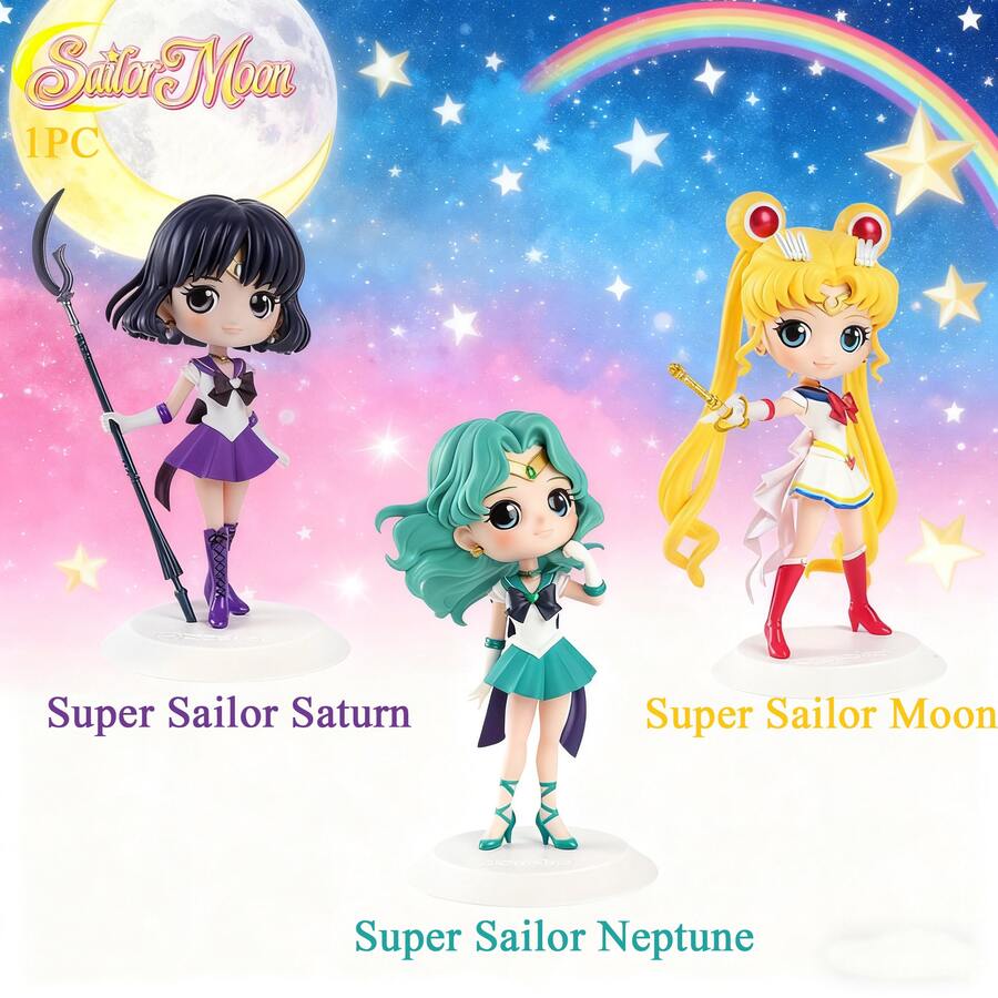 TOEI ANIMATION 1 pezzo Figurina ufficialmente concessa di  Eternal Super Sailor Guardians - Super Nettuno Saturno Luna, decorazione per Natale Ognissanti Regalo