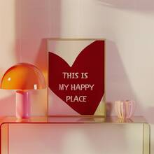 1 幅无框“这是我的快乐之地”帆布海报，Y2K 墙壁艺术，少女学院风青少年房间装饰，艺术墙画，可作为礼物，可用于客厅、卧室、餐厅、宿舍、浴室、家庭和办公室墙壁装饰 - 彩色 - 查看 11