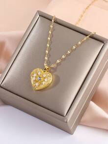 Personalized Photo Heart Locket Necklace, Love Locket With Photo, Tiny Gold Locket, Memorial Gift For Her, Best Friend Jewelry, Gift Mum Sunshine Photo Locket, Minimalist Gifts, Solid Custom Pendant Made Necklace Zirconia, Hip Hop Jewelry Print Picture CharmBest, Christmas Gift