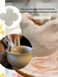 Juego de herramientas profesionales para dar forma a la cerámica, kit esencial de herramientas de arcilla DIY para hacer macetas y cuencos de calidad profesional, herramientas de cerámica, herramientas de arcilla, herramientas de escultura en arcilla, kit de arcilla polimérica - Blanco - Ver 10