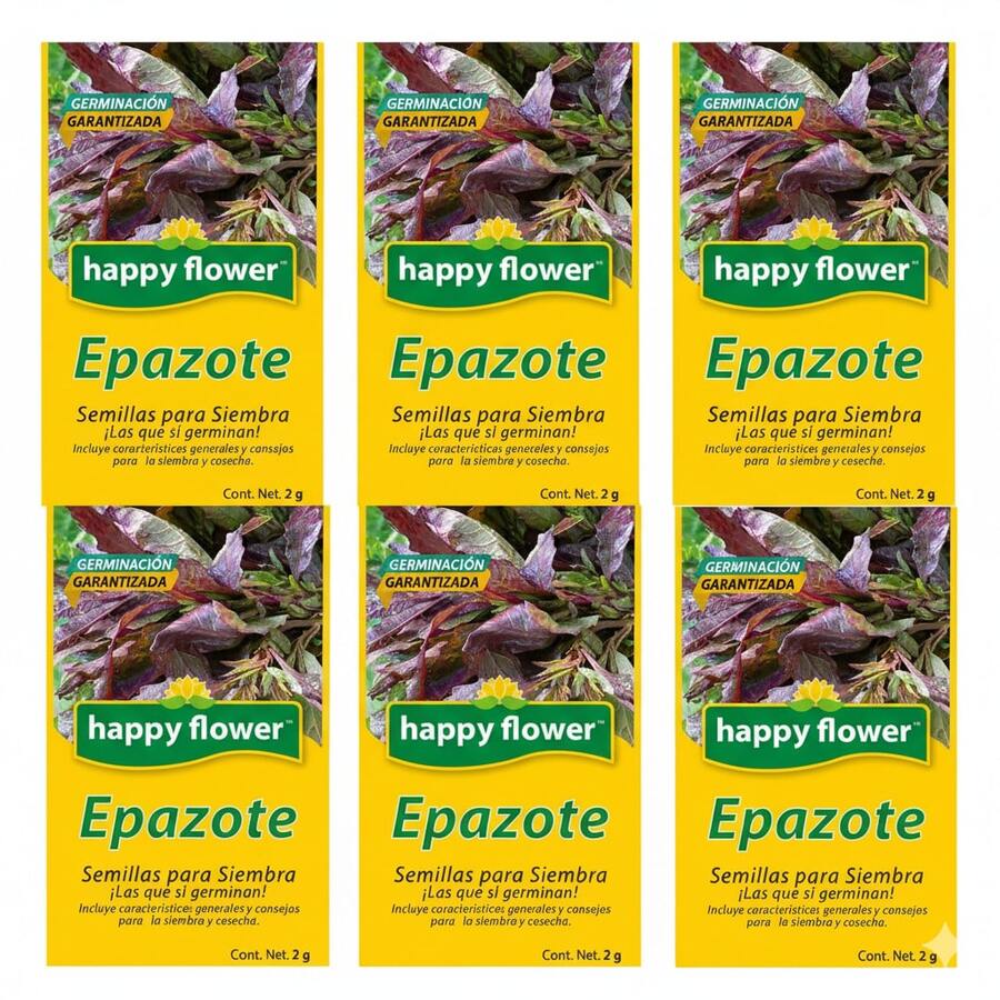 Pack de 6 Semillas de Epazote Happy Flower – Germinación Garantizada (2 g c/u) - Amarillo - Ver 1
