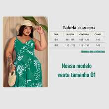 Women's Plus Size Printed Long Dress With Waistband, Lightweight Fabric, Summer Curve G1 And G2 - 薄荷綠 - 查看 7