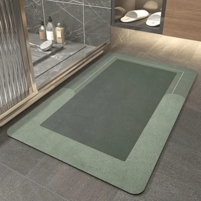 1 pieza Alfombra de baño súper absorbente con diseño de letras, alfombra antideslizante de barro de diatomeas, alfombra de baño de secado rápido y suave, alfombra para puerta de ducha que evita resbalones, ideal para baño, lavandería y cocina