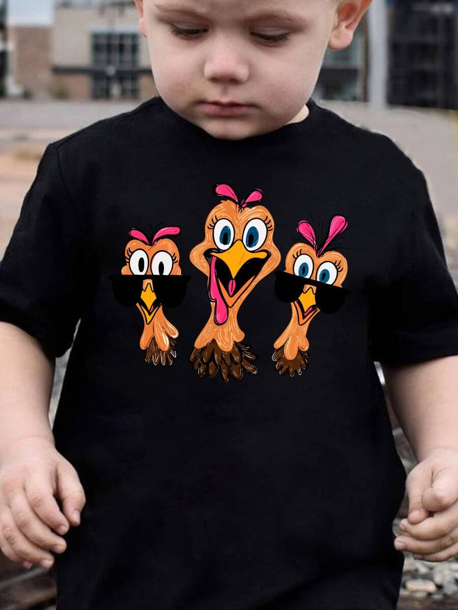 envío nacional  Pájaros, caricatura, divertidos. ropa de niño disfraz halloween niño playeras de niño - Negro - Ver 1