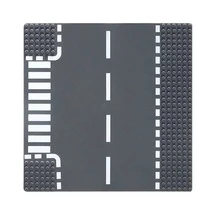 1pc 32x32 Studs Classic Road City Highway Baseplate Straight & Curve & Crossroad & T-Junction, Compatible With All Major Brands, 10.03x10.03 Inches, For Diy Construction Scene, Suitable For City Road And Street Baseplate Room Decoration - winding road - View 6
