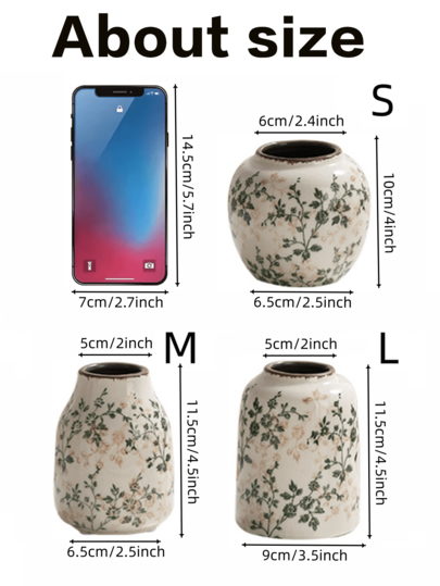 1pc made Vintage Crackle Glaze Ceramic Mini Flower Vase Rustic Farmho Bloemen Centerpiece crafted Ice Crack, Bohemian Living Room Dried/Fresh Display, Room, Study, Office Desk, New Chinese Zen Zachte Furnishing view 3