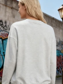 Vintage Nightmare Before Christmas Long-Sleeve Sweatshirt T Shirt  WoWomen Unisex Tshirt SY886 - 灰色 - 查看 5