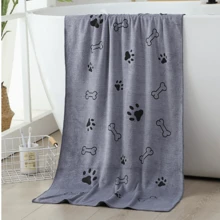 50x100cm/19,68x39,37 Zoll Superweiches Mikrofaser Hundeputztuch, Schnelltrocknend Haustier Badetuch geeignet für kleine, mittlere, große Welpen & Kätzchen - leuchtende Farben, Pfoten-, Knochen-Design