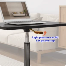 1pc 2025 New Portable Desk With Wheels, Height Adjustable Bedside Table, Standing Workstation, Computer Office Desk, Lectern - Multicolor - View 9