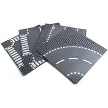 1pc 32x32 Studs Classic Road City Highway Baseplate Straight & Curve & Crossroad & T-Junction, Compatible With All Major Brands, 10.03x10.03 Inches, For Diy Construction Scene, Suitable For City Road And Street Baseplate Room Decoration - winding road - View 4